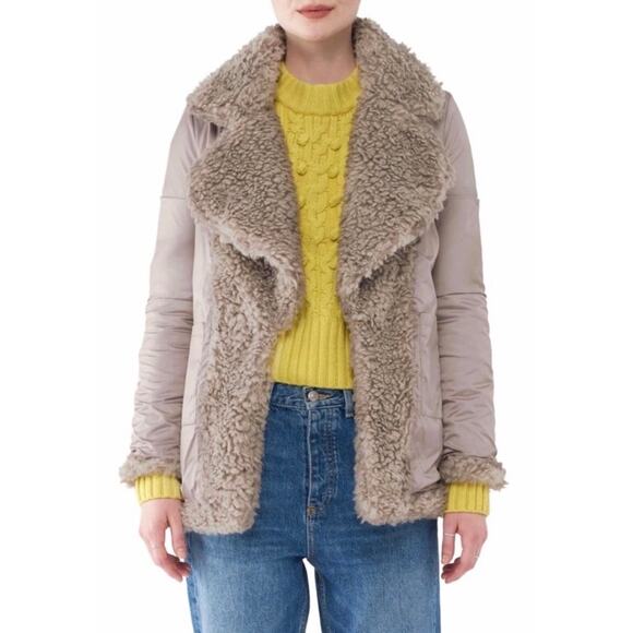 NVLT Reversible Faux Shearling Jacket in Nude, Large - Picture 8 of 12